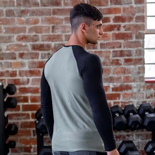DRNGD L/S Raglan Tee – Black/Olive - Image 4