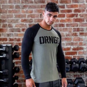 DRNGD L/S Raglan Tee – Black/Olive